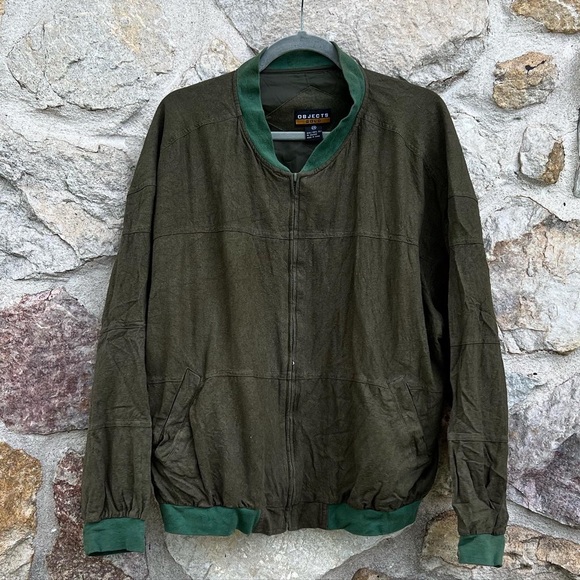 Silk bomber jacket size 2x army green - Picture 6 of 8